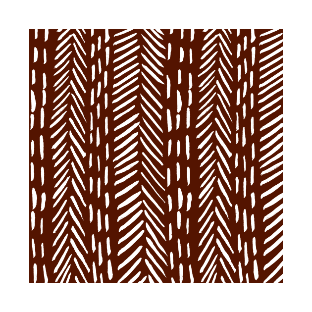 Abstract herringbone pattern - white and burgundy by wackapacka