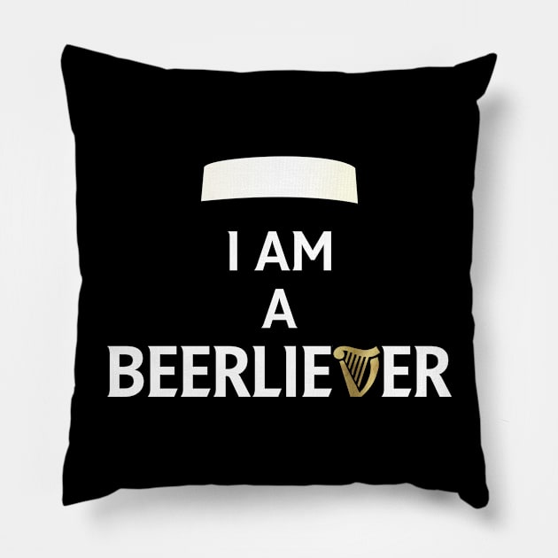 I am a beerliever Pillow by byfab