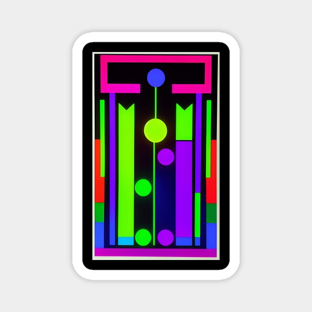 Day Glo Fluorescent Abstract Modern Magnet by ArtBeatsGallery