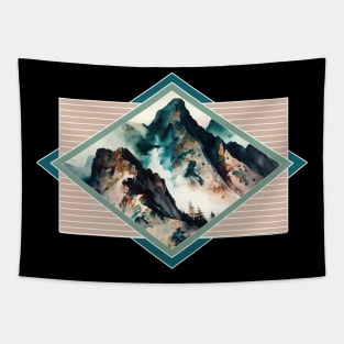 Watercolor Mountain Landscape ' Tapestry