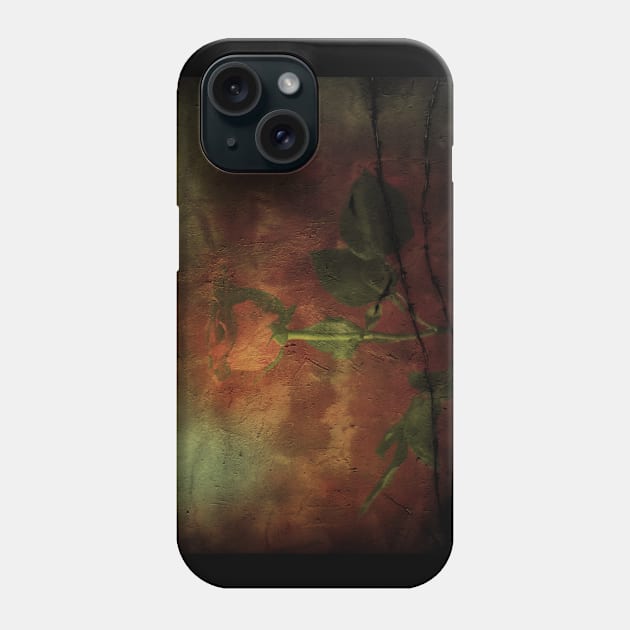 Red rose on grunge background Phone Case by rolffimages