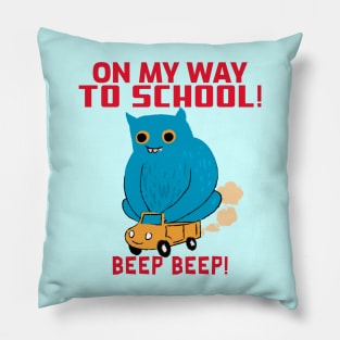 On My Way To School Pillow