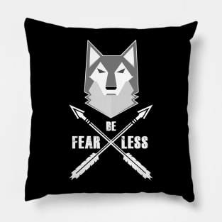 Be FEARLESS Wolf Motivational Entrepreneur Fitness Workout Pillow