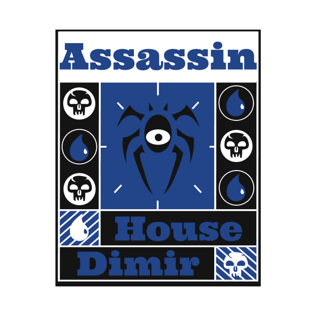 House Dimir | Assassin | MTG Guild Black & Blue on White Design by ChristophZombie