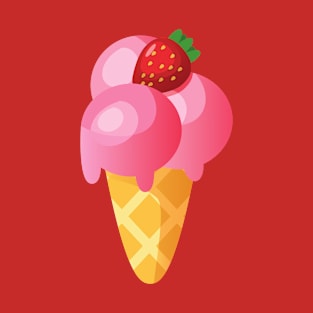 Ice Cream Cone with Strawberry T-Shirt