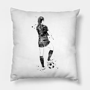 Female Soccer Player Pillow