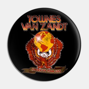 Townes Van Zandt Retro Eagle Tour Style Design Pin