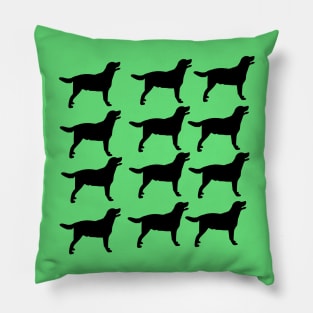 Crowd of Black Lab Designs Pillow