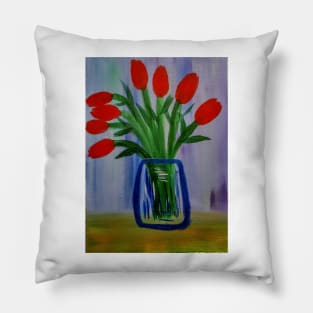 Simple tulips in a glass Pillow