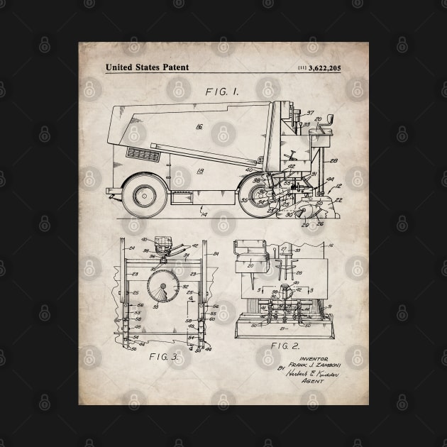 Ice Hockey Patent - Hockey Player Coach Team Art - Antique by patentpress