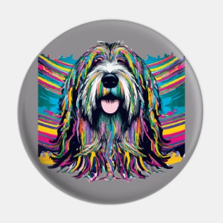 Bearded Collie Dog Color Rainbow Pin