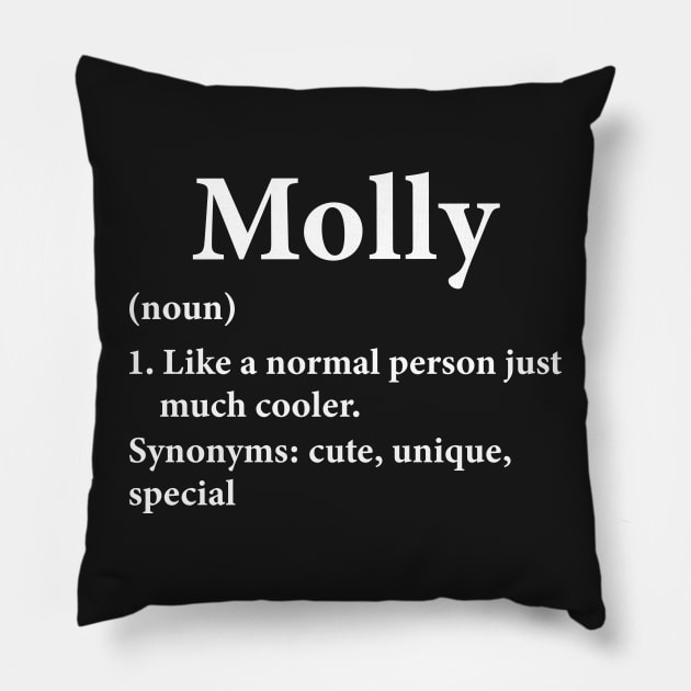 Molly Name Definition Pillow by HawaiPlus