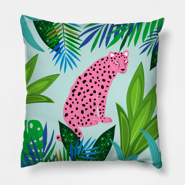 pink leopard pillow