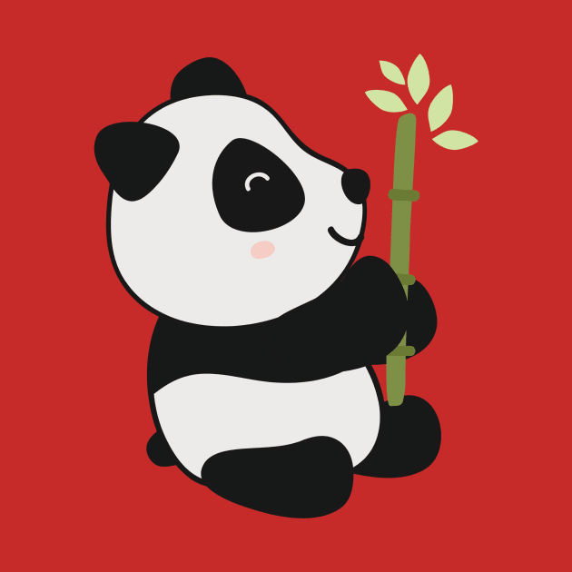 Cute Bamboo Panda Bear Graphic Illustration by New East 