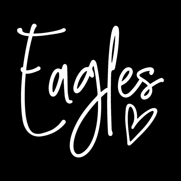 Eagles Heart School Sports Fan Team Spirit by vulanstore
