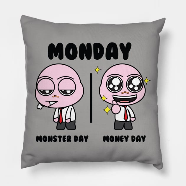 MONDAY DUALISM Pillow by Broker Of Design