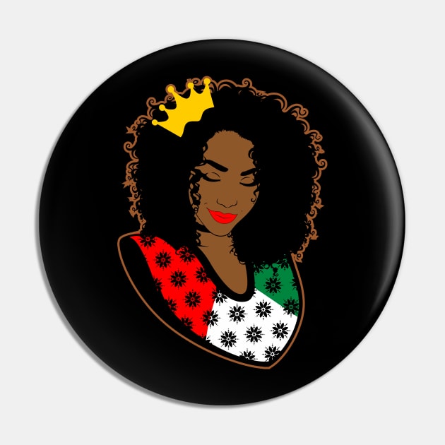 Afro Queen juneteenth jubilee celebration gift Pin by BadDesignCo