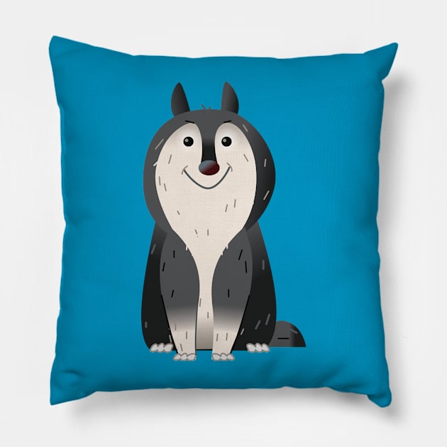 Snow Husky Pillow by RussellTateDotCom