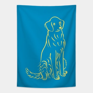 Sitting Golden Retriever Tapestry