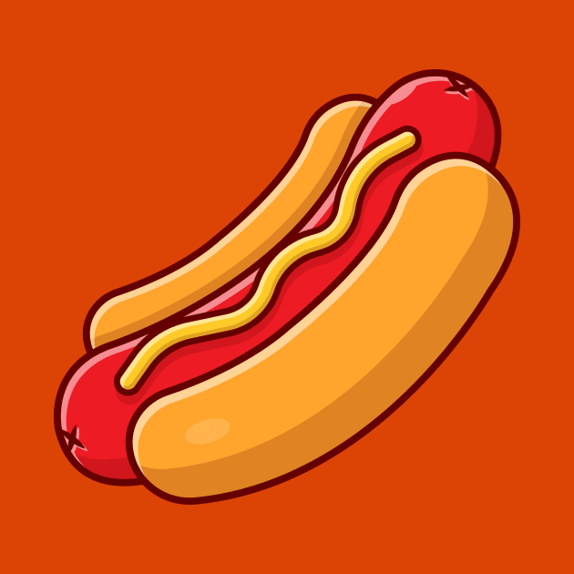 Hotdog Cartoon Vector Icon Illustration by Catalyst Labs