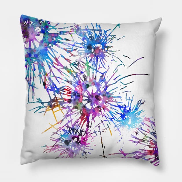 Human brain cells Pillow by RosaliArt