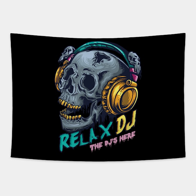 Relax the DJ is Here Disc Jockey Gift Club Music Tapestry by FunnyphskStore