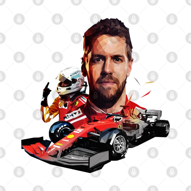 Sebastian Vettel lowpoly v2 by pxl_g