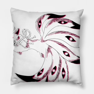 kitsune white Pillow