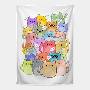 Cluster of cute cats Tapestry