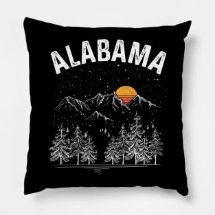 Vintage Retro Alabama State Pillow