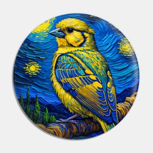 Canary in starry night Pin