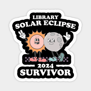 Funny Librarian Solar Eclipse 2024 Shirt, Trendy Public Library Program Bookish Magnet