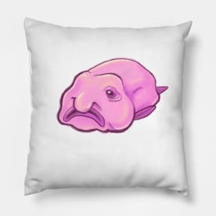 Blobfish - ugly cute pink fish design Pillow