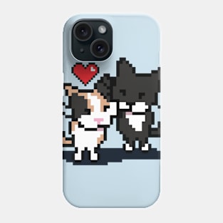 Pixel Cat Love Phone Case