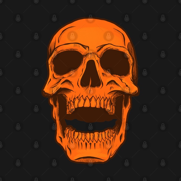 Orange Skull by Joebarondesign