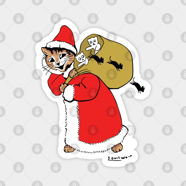 Santa Paws Cat Magnet by KarwilbeDesigns