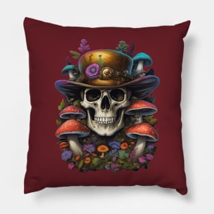 shroomy skull VI Pillow