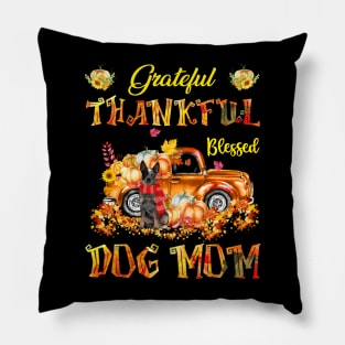 Blue Heeler Pumpkin Thankful Grateful Blessed Dog Mom Pillow