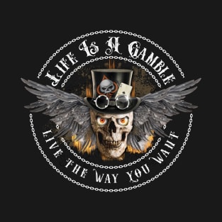 Burning Spade Skull Gamble #2 T-Shirt