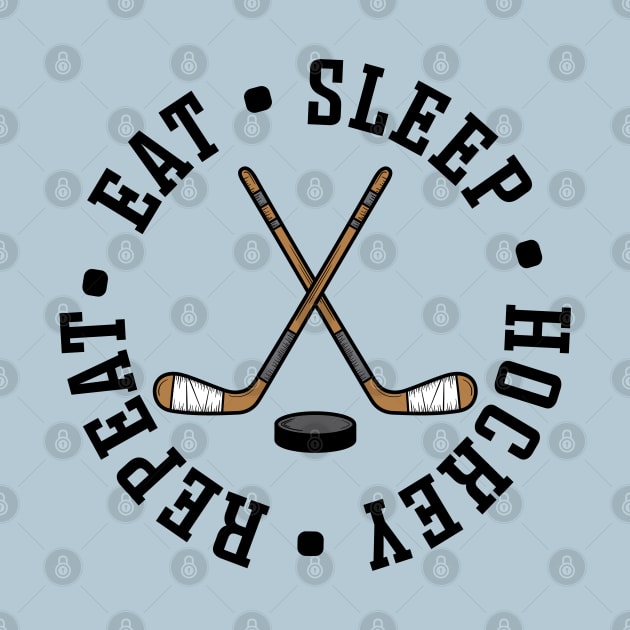 Eat Sleep Hockey Repeat Ice Hockey Field Hockey Cute Funny by GlimmerDesigns