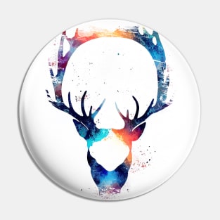 Stag Deer Wild Nature Animal Colors Art Painting Pin