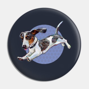 Cute Dachshund and Tennis Ball Pattern Pin