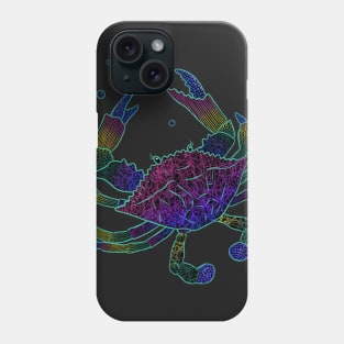 Colorful Abstract Sea Crab With Bubbles Phone Case