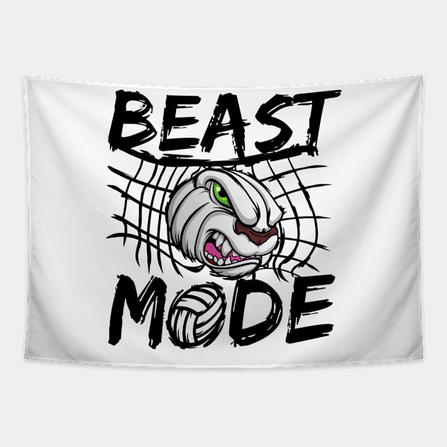 Volleyball BEAST MODE Tapestry by MakeNineDesigns