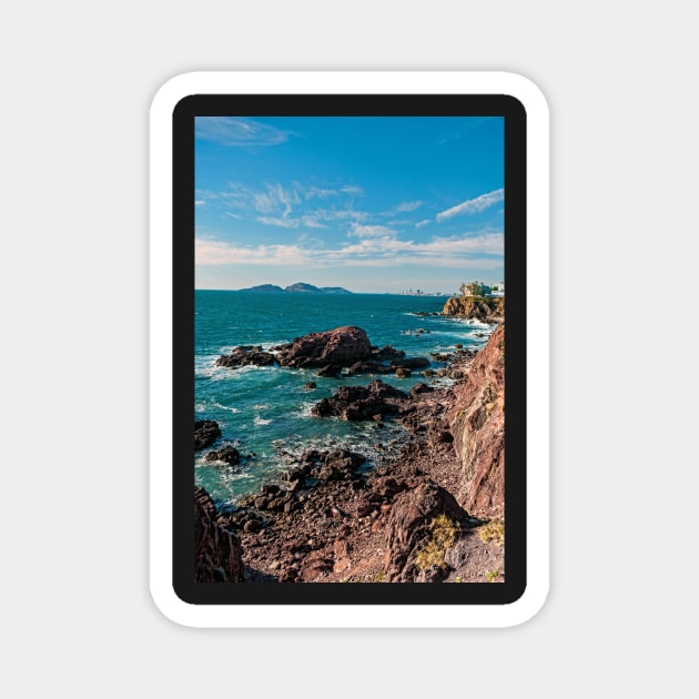 Coastline, Mazatlan, Mexico Magnet by bulljup