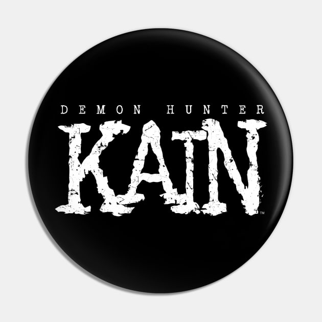 Demon Hunter Kain White Logo Pin by BG2Productions