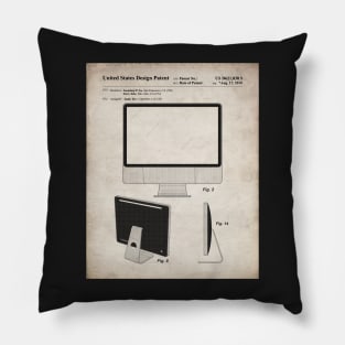 iMac Computer Patent - Apple Fan Tech Home Office Art - Antique Pillow