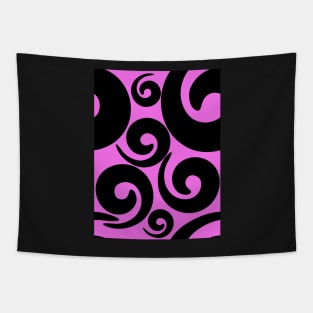 Black and pink pattern with spirals Tapestry