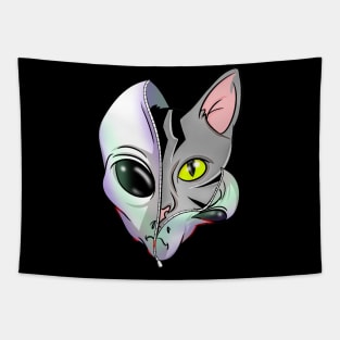 Cute Alien Space Cat Tapestry