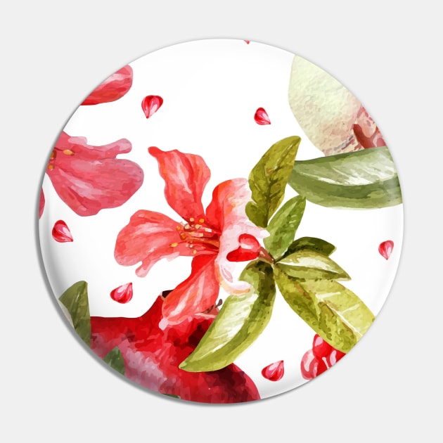 Tropical fruits pattern Pin by GreekTavern